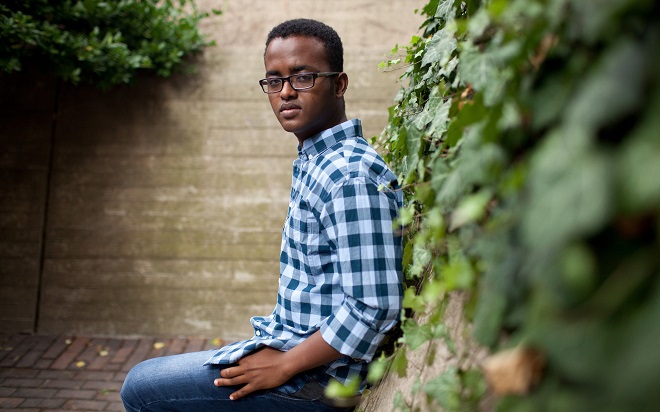 Abdisamad Adan, a Somali who has siblings who never attended school, defied the odds to end up at Harvard.
KAYANA SZYMCZAK FOR THE NEW YORK TIMES