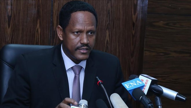 Ethiopian Government Spokesman Negeri Lencho delivers a speech during a press conference in Addis Ababa, Ethiopia on December 2, 2016. ( Minasse Wondimu Hailu - Anadolu Agency )