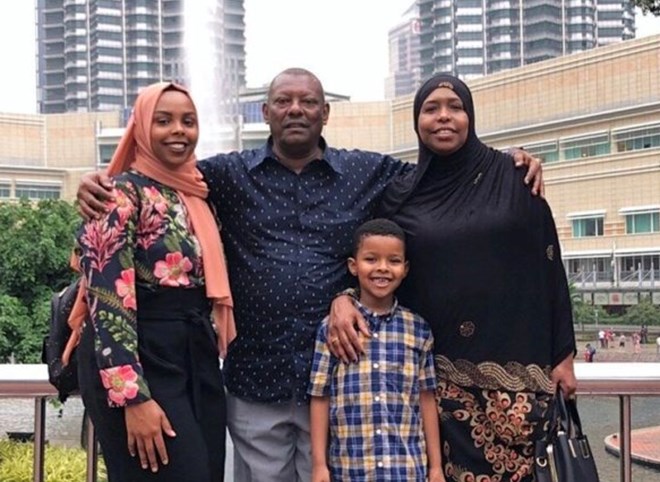 Afnan Salem with her parents and nephew in Kuala Lumpur during a recent visit in July 2019.PHOTO PROVIDED BY AFNAN SALEM