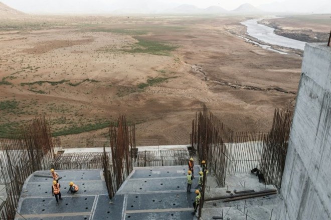 Construction works at the Grand Ethiopian Renaissance Dam (GERD) near Guba in Ethiopia (AFP Photo/EDUARDO SOTERAS)