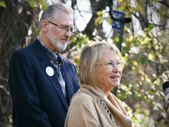 Patty and Jerry Wetterling speak to reporters last month at their home in St. Joseph. (Photo: Jason Wachter, jwachter@stcloudt)