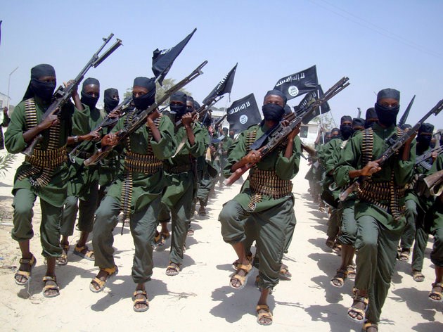 Al Shabab fighters train outside Mogadishu in 2011. The U.S. has increased operations against the group, bombing a militant training camp in March. The Pentagon said the strike killed over 150 militants. MOHAMED SHEIKH NOR/ASSOCIATED PRESS