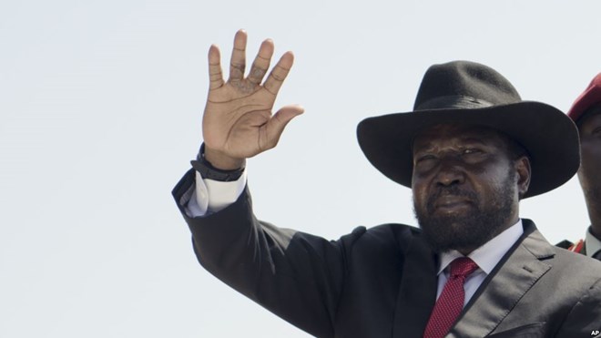 South Sudan's President Salva Kiir, seen in this July 2016 file photo, says soldiers who rape should be shot, Feb. 6, 2017.