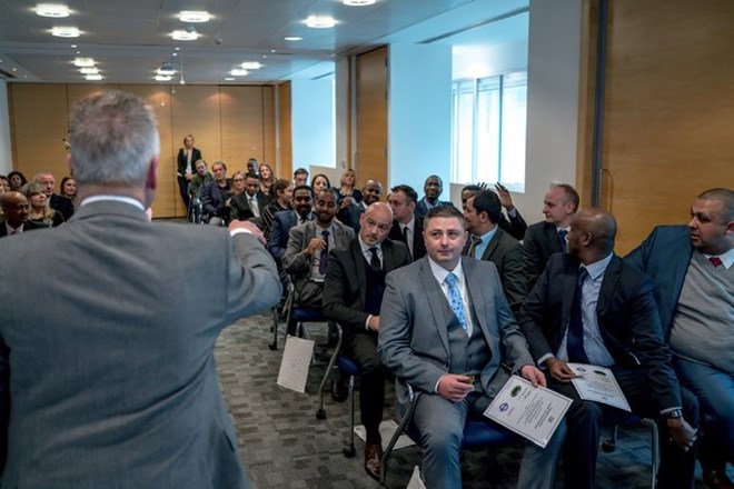 A “badging” ceremony for newly qualified black-cab drivers at Transport for London. Black-cab drivers study on average four years to learn 25,000 roads and 100,000 landmarks by heart before passing the world’s toughest taxi exam.