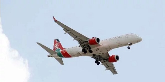 A Kenya Airways flight approaches landing at the Jomo Kenyatta International Airport in Nairobi. The US government has granted the airline a permit to operate direct flights. FILE PHOTO | NMG